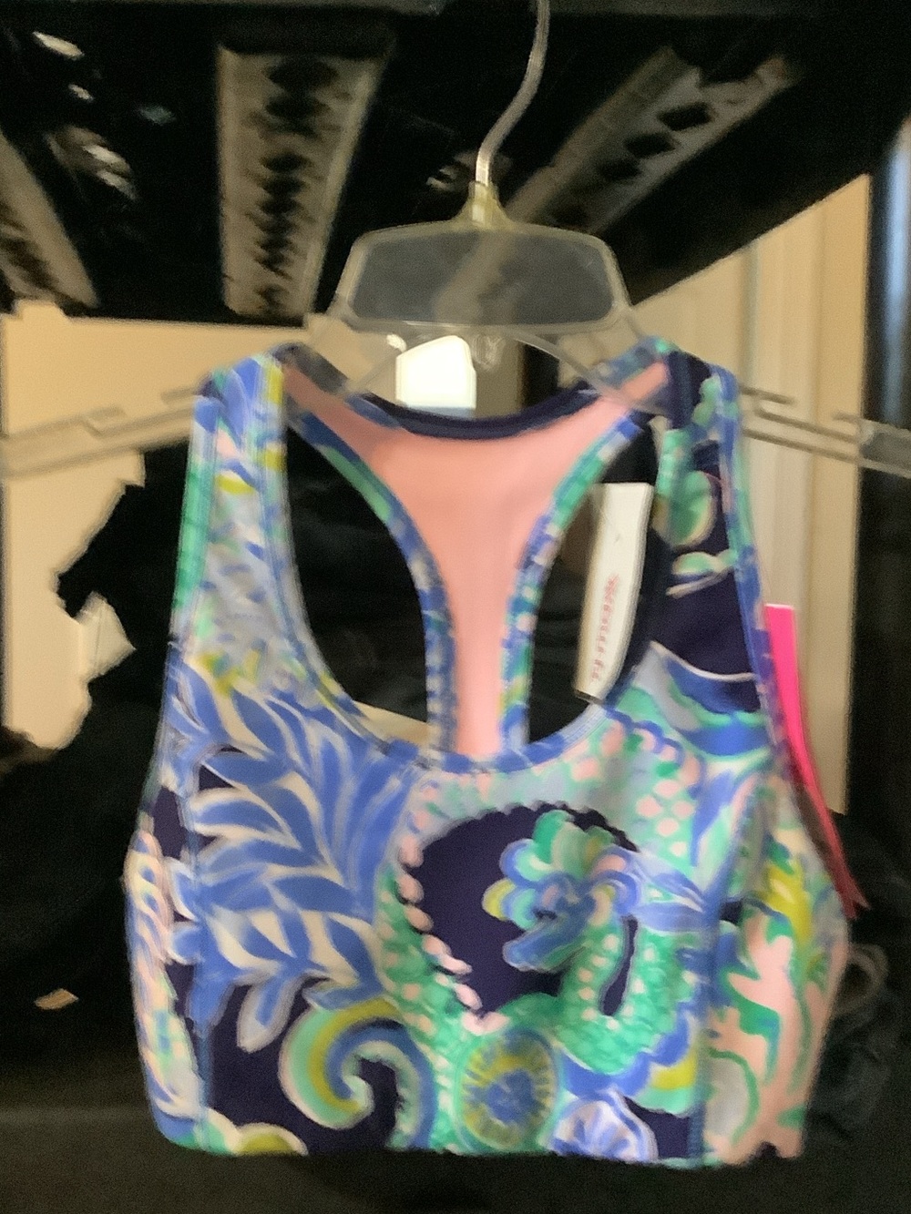 Lilly Pulitzer Multicolor Floral Teagan sports Sports‎ Bra - Navy Pink Green